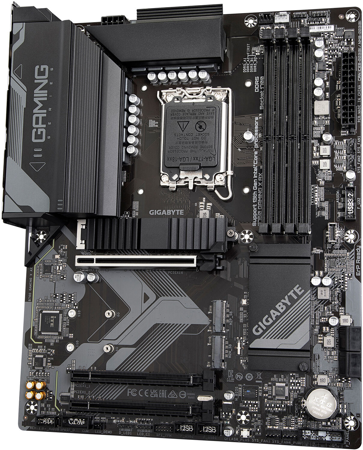 Материнская плата GIGABYTE B760 GAMING X AX s1700 B760 4xDDR5 M.2 HDMI DP Wi-Fi BT ATX фото