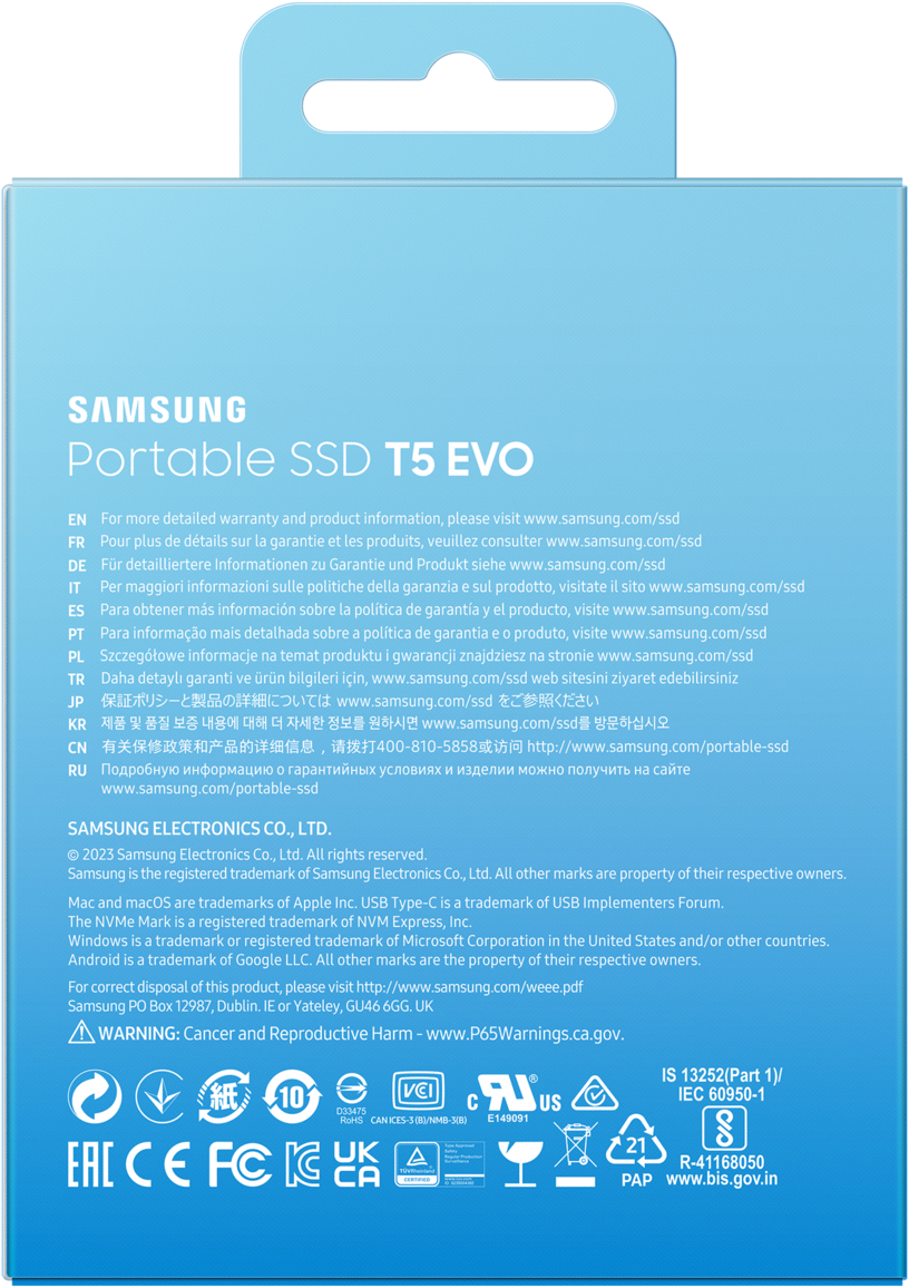 Портативний SSD Samsung 2TB T5 EVO USB-C 3.0 Shield T5 Black (MU-PH2T0S/EU)фото13