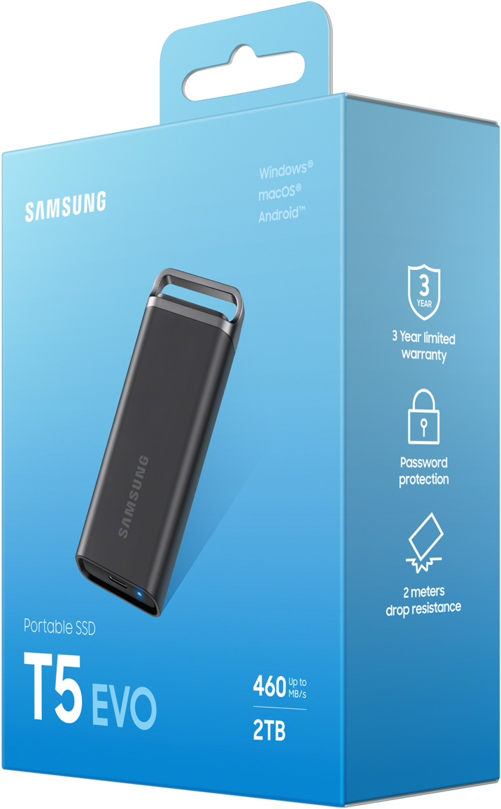 Портативний SSD Samsung 2TB T5 EVO USB-C 3.0 Shield T5 Black (MU-PH2T0S/EU)фото12