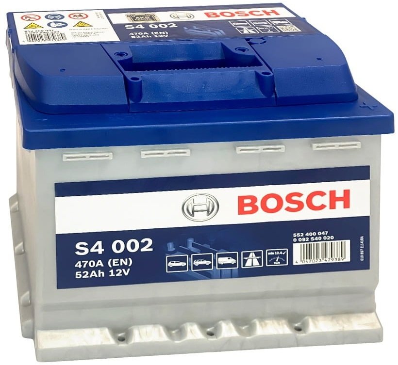 Автомобільний акумулятор Bosch 52Ah-12v (S4002), R+, EN470 (5237808880) (0092S40020)фото3