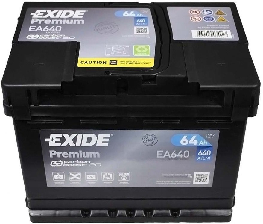 Автомобильный аккумулятор Exide 64Ah-12v Premium, R+, EN640 (5237607278) (EA640) фото 2