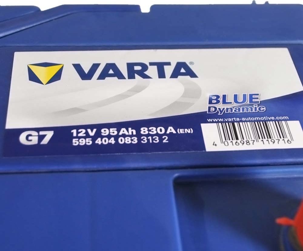Автомобильный аккумулятор Varta 95Ah-12v BD (G7), R+, EN830 Азия (523797) (595 404 083) фото 3