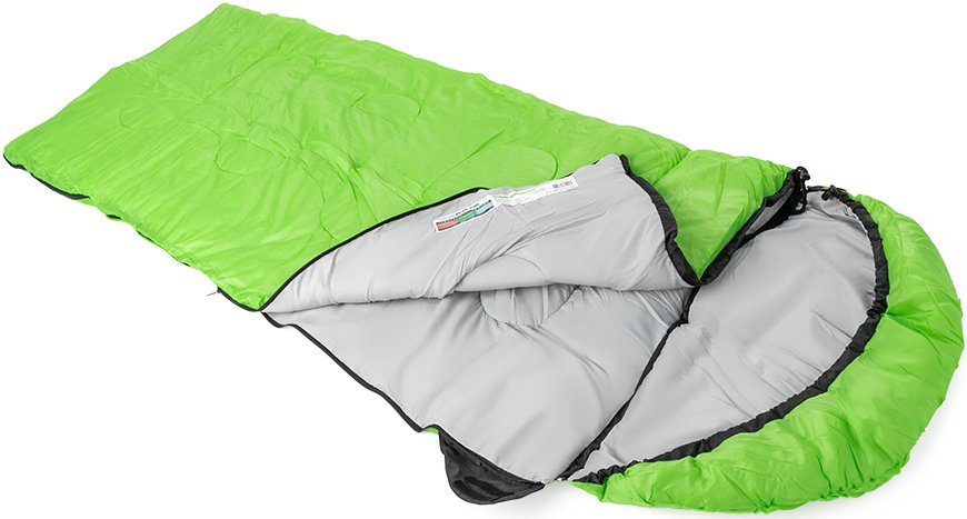 Спальный мешок КЕМПІНГ "Peak" 200L з капюшоном зеленый фото 2