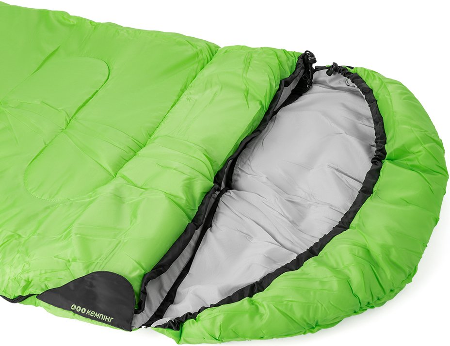 Спальный мешок КЕМПІНГ "Peak" 200R з капюшоном зеленый фото 2