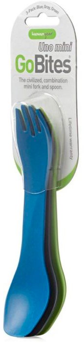 Ложка-вилка Humangear GoBites Uno Mini 3-Pack blue/gray/green фото 2