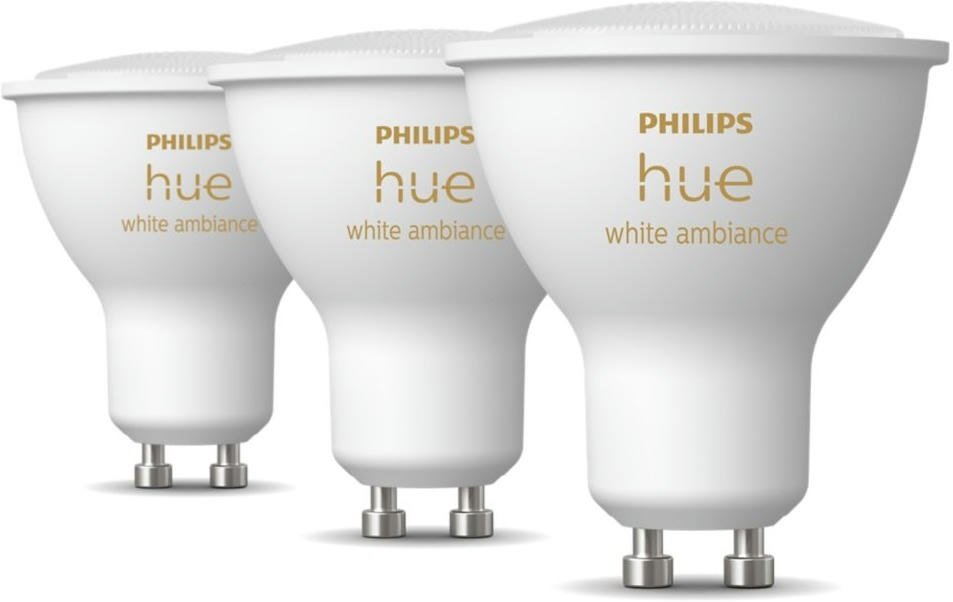 Лампа розумна Philips Hue GU10, 5W(50Вт), 2200K-6500K 3шт (929001953312)фото2