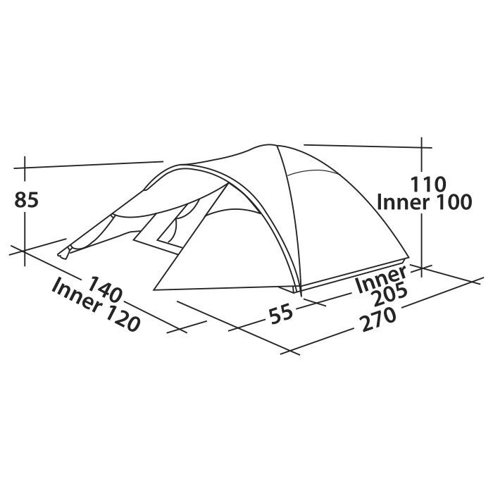 Палатка двухместная Easy Camp Quasar 200 Rustic Green (120394) фото 2
