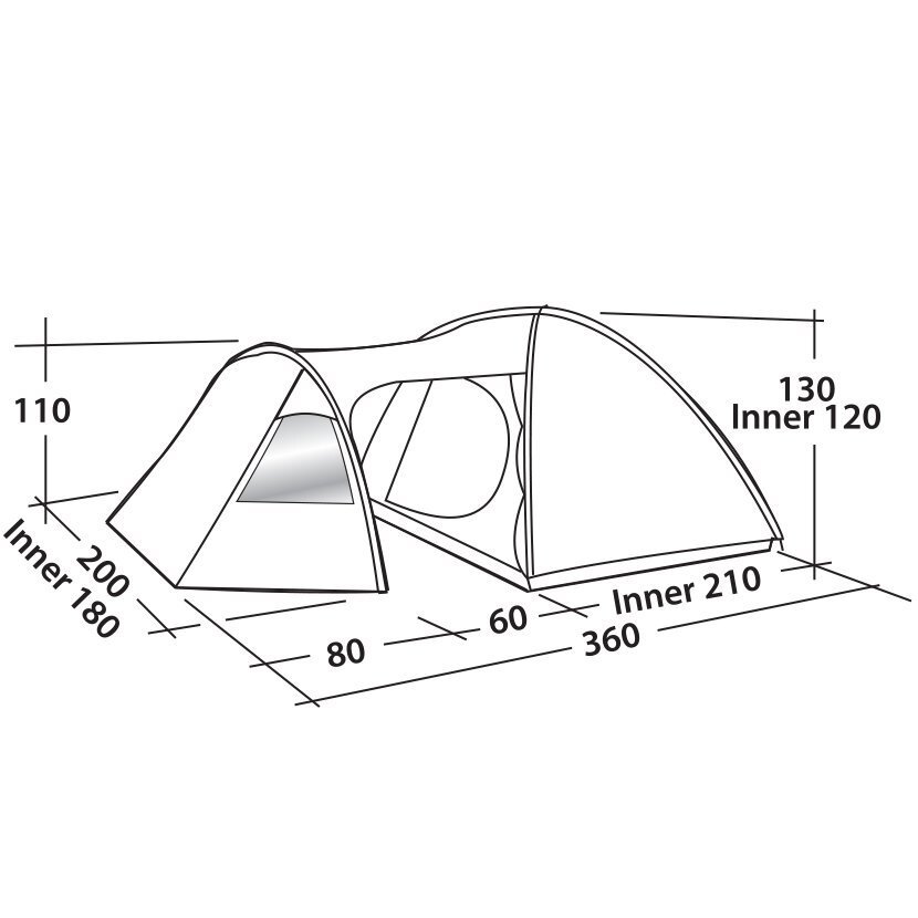 Палатка трехместная Easy Camp Eclipse 300 Rustic Green (120386) фото 2