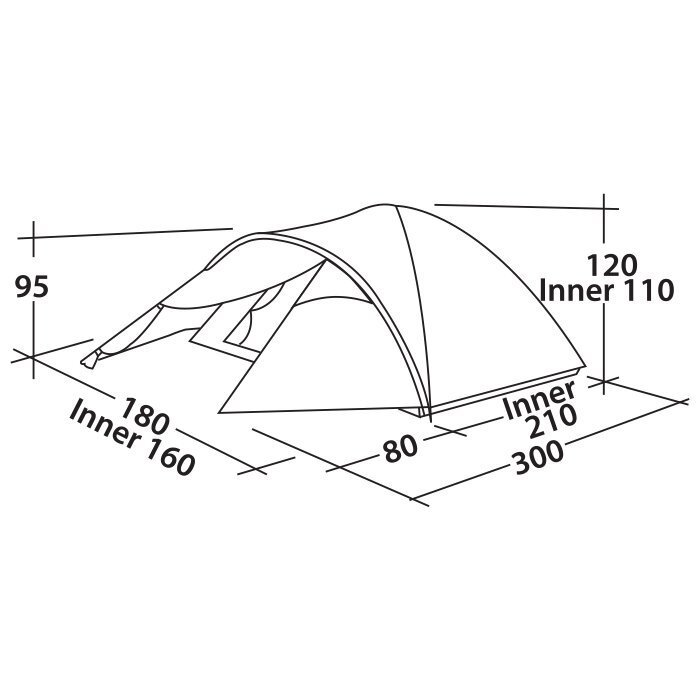 Палатка трехместная Easy Camp Quasar 300 Rustic Green (120395) фото 2