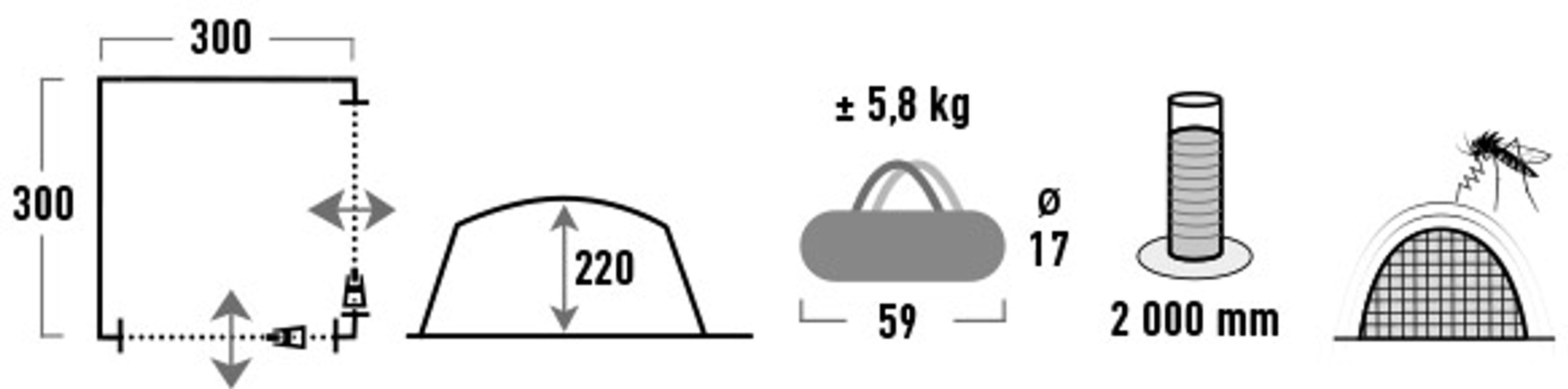 Шатер High Peak Pavillon Light Grey/Dark Grey/Lime (14047) фото 2