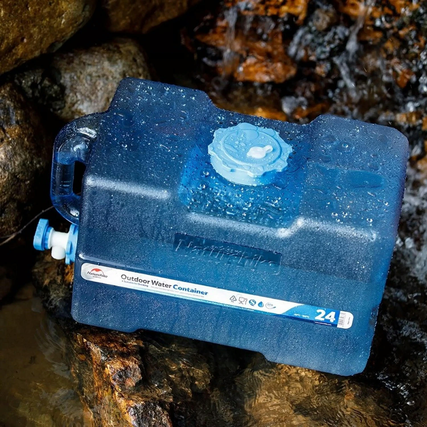 Канистра для воды Naturehike PC7 NH18S024-T, 24 л, синяя фото 5