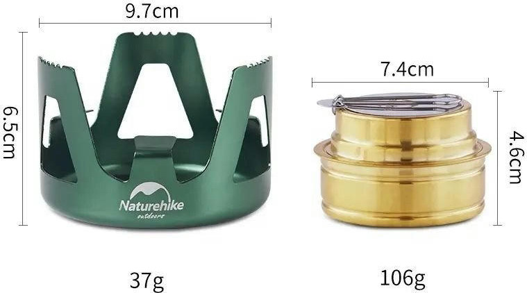 Горелка спиртовая Naturehike NH Alcohol Burner steel NH18L001-T, зеленая фото 5