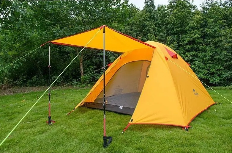 Палатка четырехместная Naturehike P-Series NH18Z044-P 210T/65D, оранжевая фото 3
