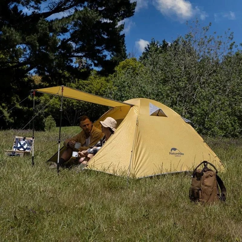 Палатка трехместная Naturehike P-Series NH18Z033-P, 210T/65D, оранжевая фото 3