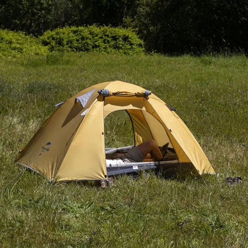 Палатка трехместная Naturehike P-Series NH18Z033-P, 210T/65D, оранжевая фото 5
