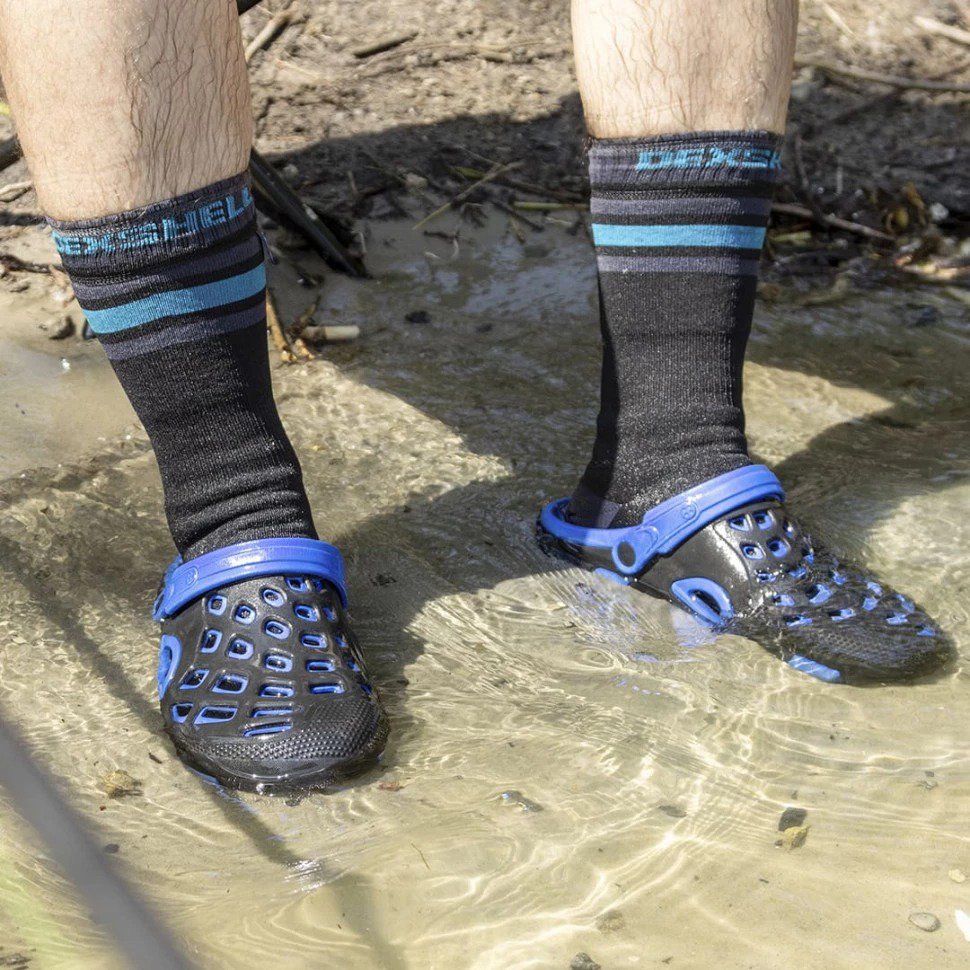 Носки водонепроницаемые Dexshell Ultra Dri Sports, р-р S, с голубой полосой фото 16