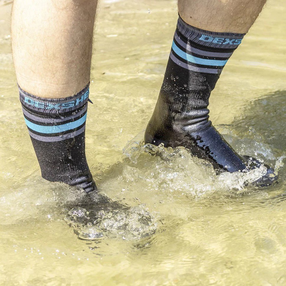 Носки водонепроницаемые Dexshell Ultra Dri Sports, р-р S, с голубой полосой фото 17