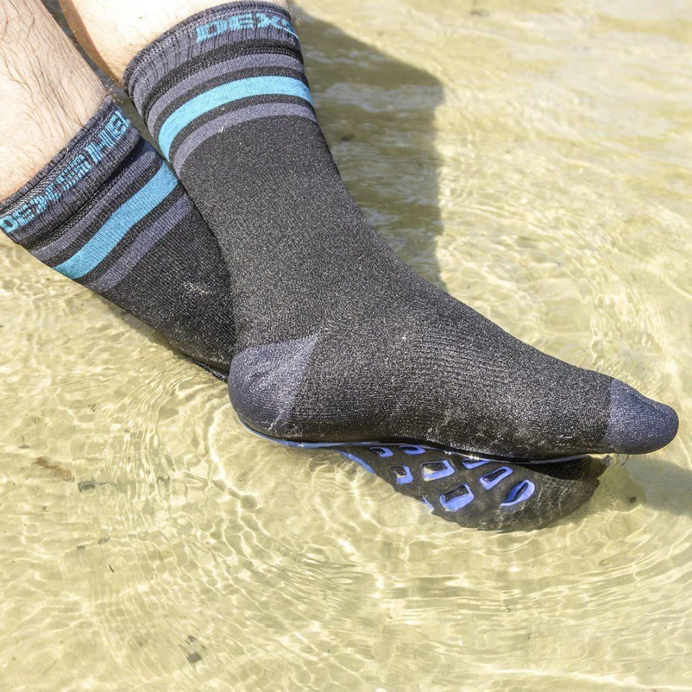 Носки водонепроницаемые Dexshell Ultra Dri Sports, р-р S, с голубой полосой фото 18