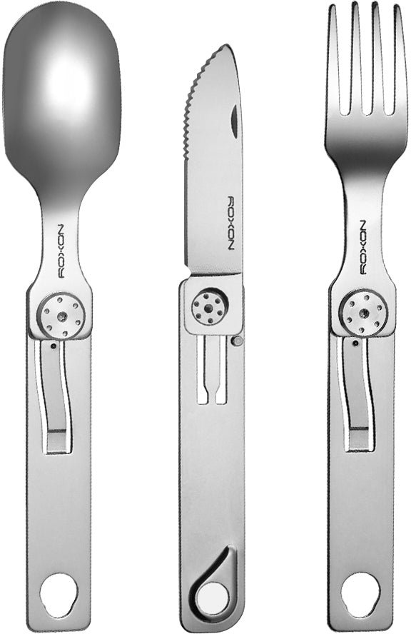 Набор столовых приборов Roxon C1 3 in1 (ложка, вилка, нож) серый фото 2
