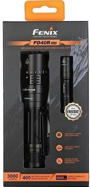 Фонарь ручной Fenix PD40R V2.0 + подарок Фонарь ручной Fenix E01 V2.0 фото 6