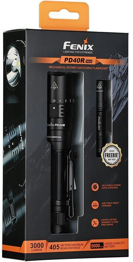 Фонарь ручной Fenix PD40R V2.0 + подарок Фонарь ручной Fenix E01 V2.0 фото 7