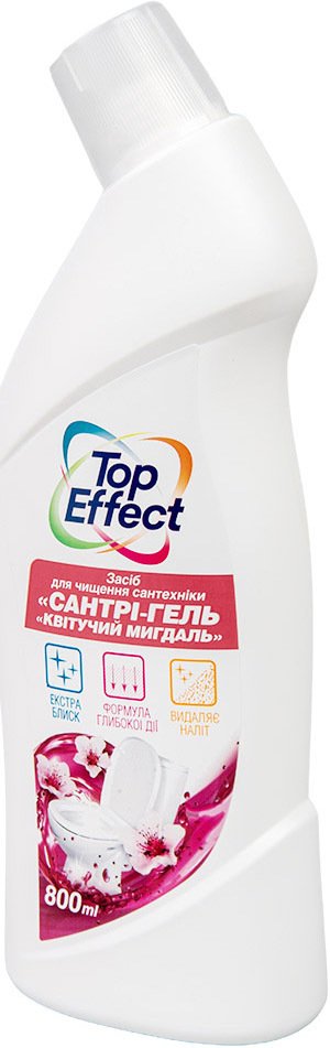 Чистящее средство для сантехники Сантри-гель Top Effect Цветущий миндаль 800мл фото 3