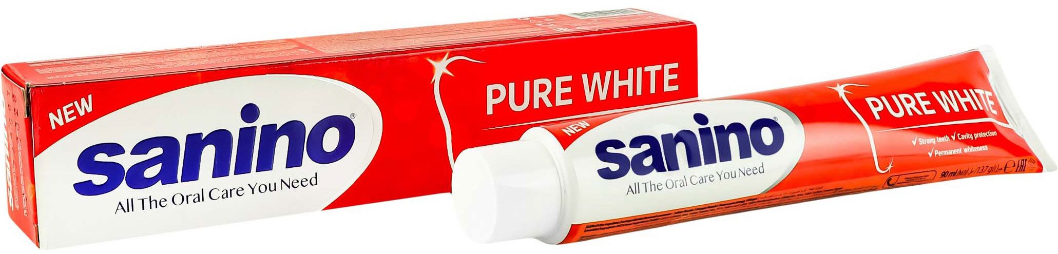 Зубная паста Sanino Pure White Отбеливающая 90мл фото 3