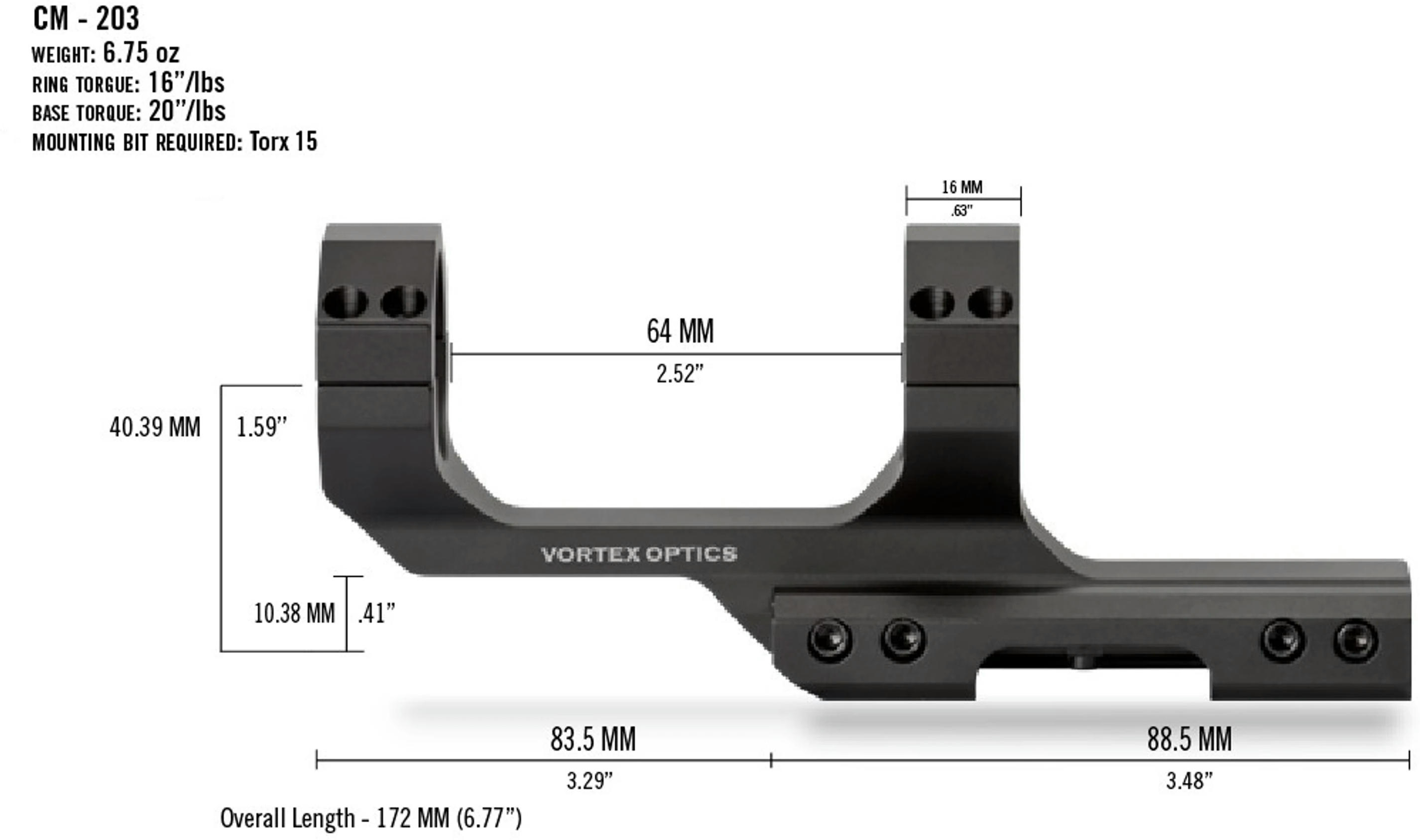 Кріплення Vortex Cantilever Mount 30mm 3" Offset Rings (CM-203)фото4