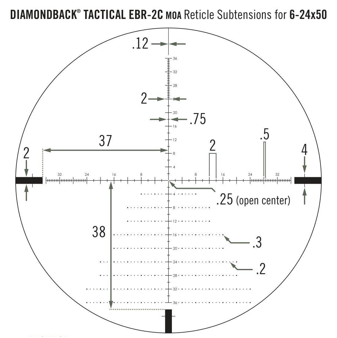 Оптический прицел Vortex Diamondback Tactical FFP 6-24x50 EBR-2C MOA (DBK-10028) фото 5