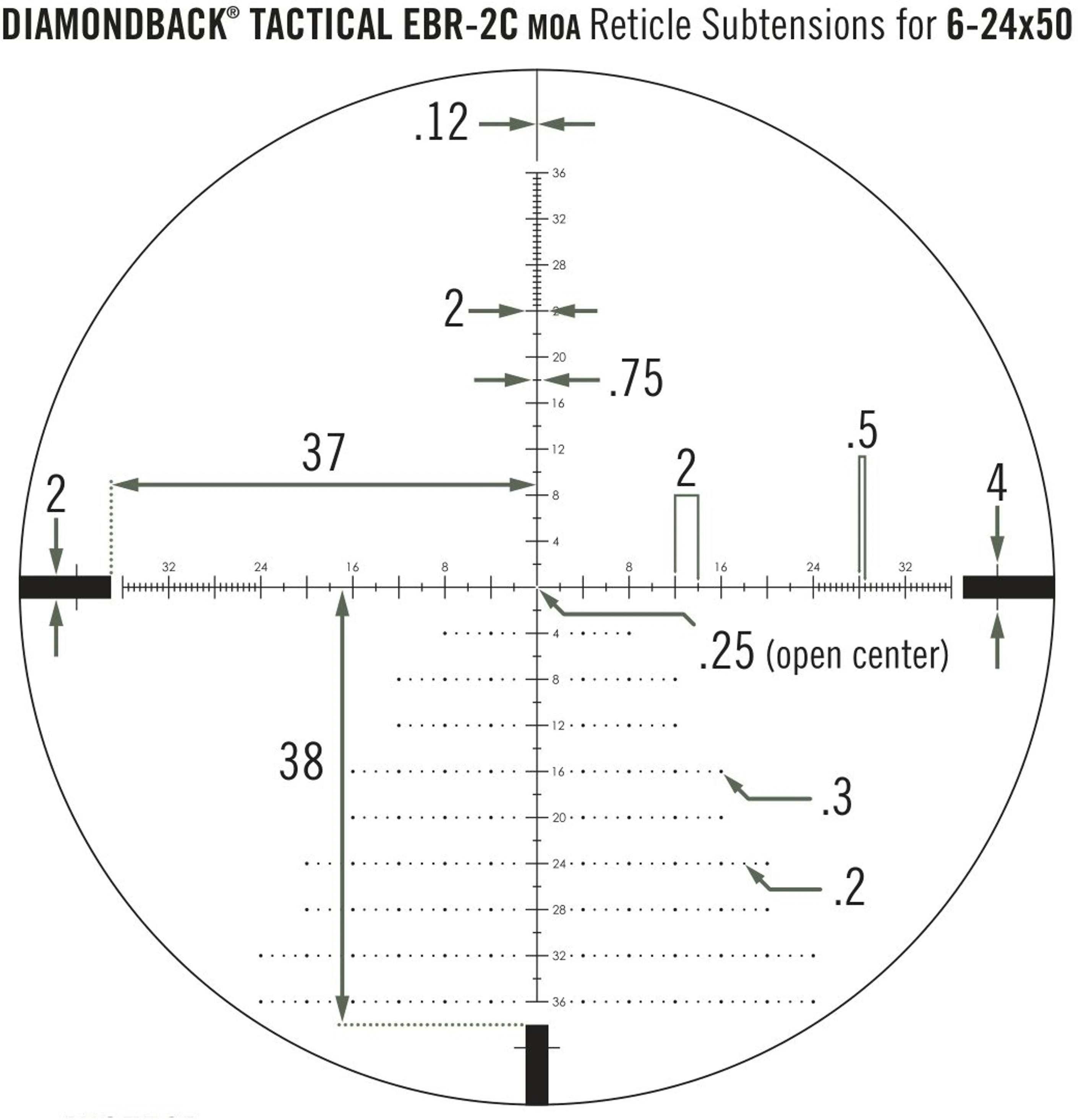 Оптический прицел Vortex Diamondback Tactical FFP 6-24x50 EBR-2C MOA (DBK-10028) фото 5
