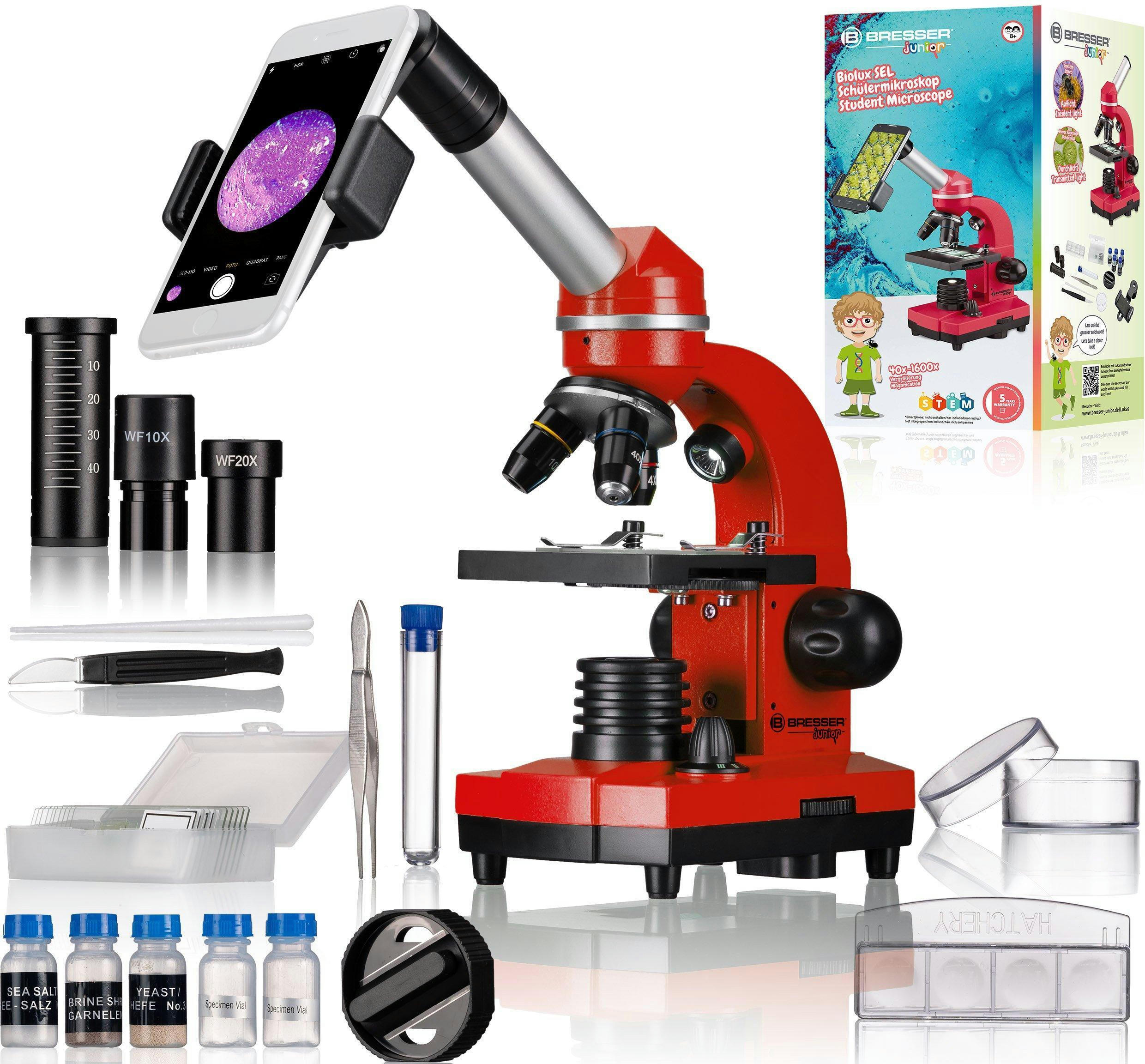 Мікроскоп Bresser Junior Biolux SEL 40x-1600x Red (8855600E8G000)фото