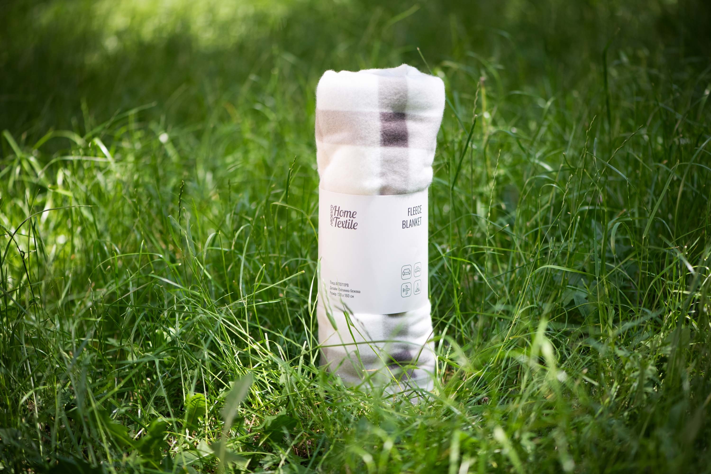 Плед ARDESTO Fleece, 130x160 см, клітинка беж (ART0711PB)фото5