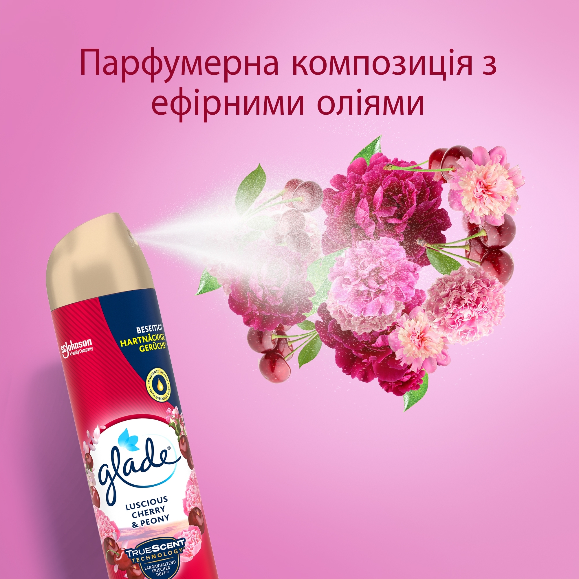 Освежитель воздуха Glade Пион и сочные ягоды 300мл фото