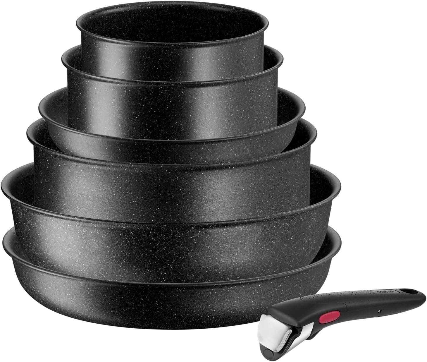 Набор посуды Tefal Ingenio Black Stone 7 предметов, чёрный (L3998702) фото 2