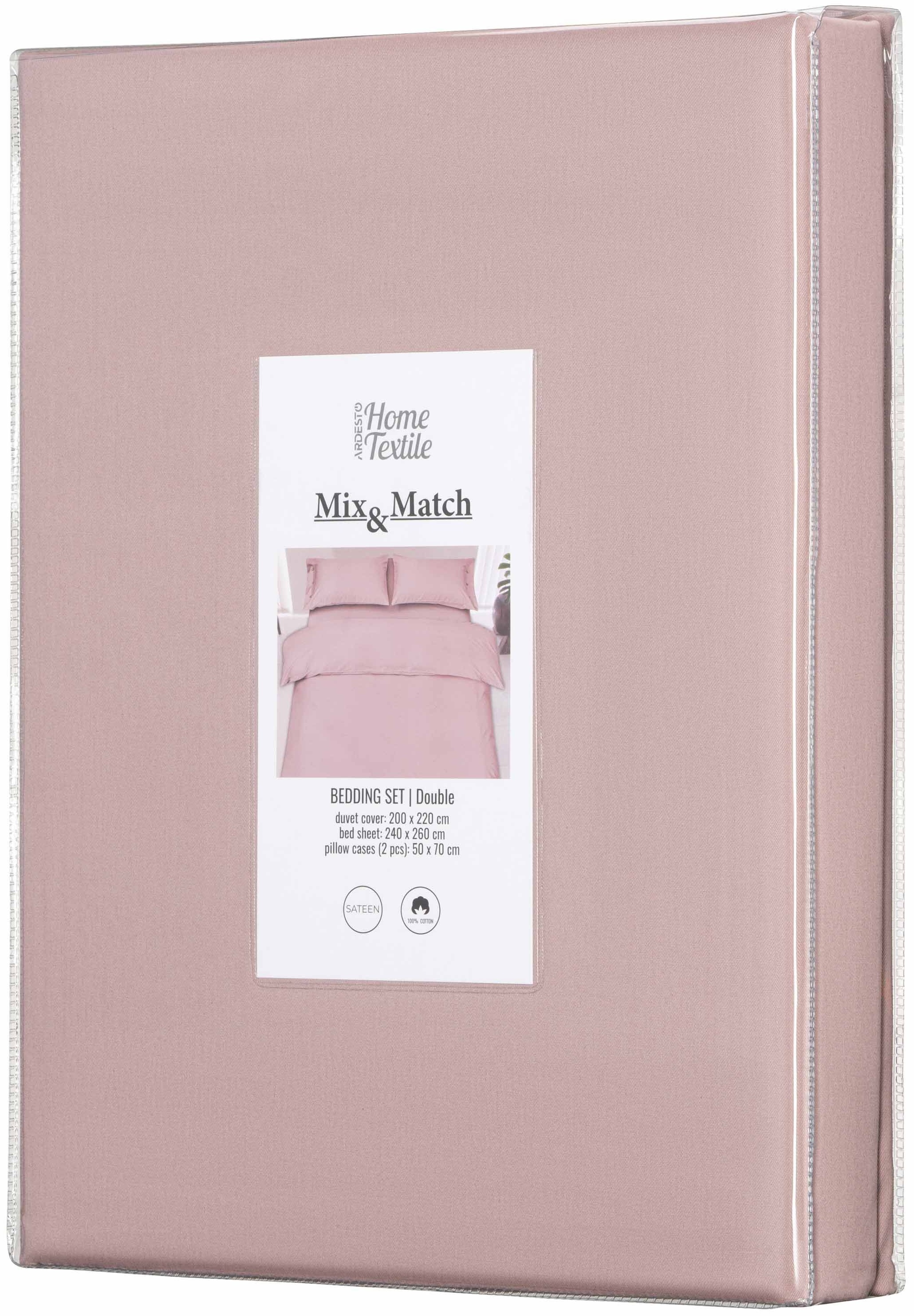 Набір постільної білизни 2,0 сп ARDESTO Mix & Match, підковдра 200х220см, 100% бавовна, сатин, пудра (ART2022SP)фото11