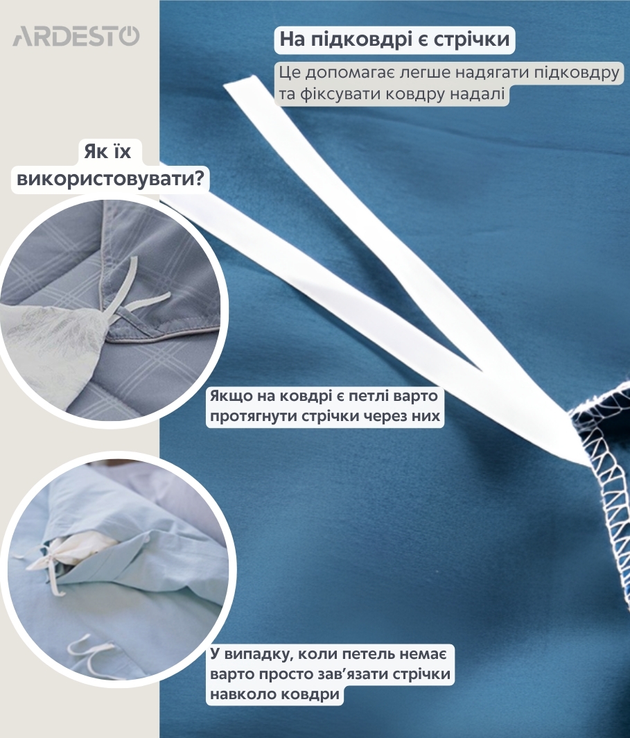 Набір постільної білизни 1,5сп Ardesto Gloria, підковдра 160х220см, 100% бавовна, сатин, квіти (ART1622FB)фото2
