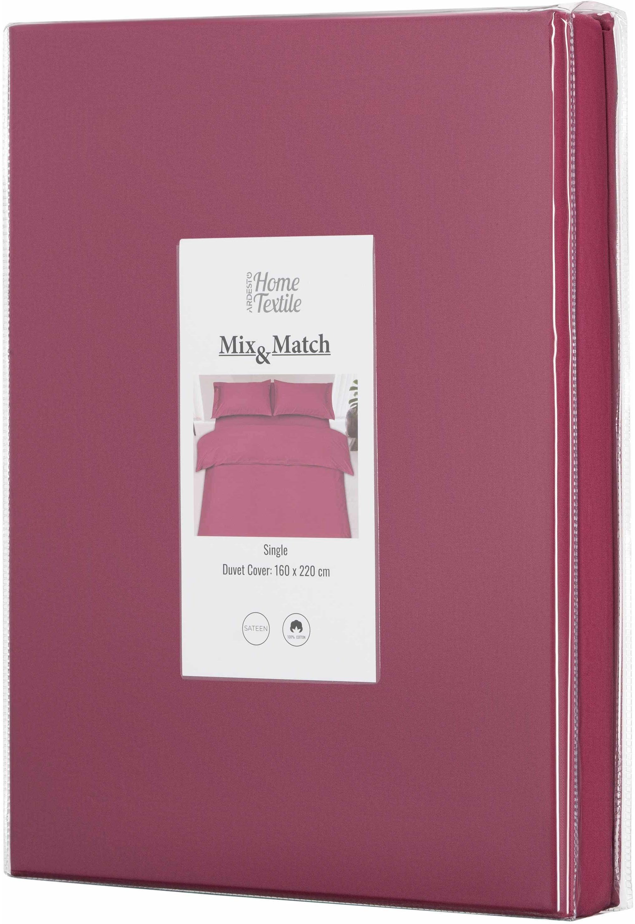 Підковдра ARDESTO Mix&Match, 160х220см, 100% бавовна, сатин, ягідний (ART1622DVR)фото4