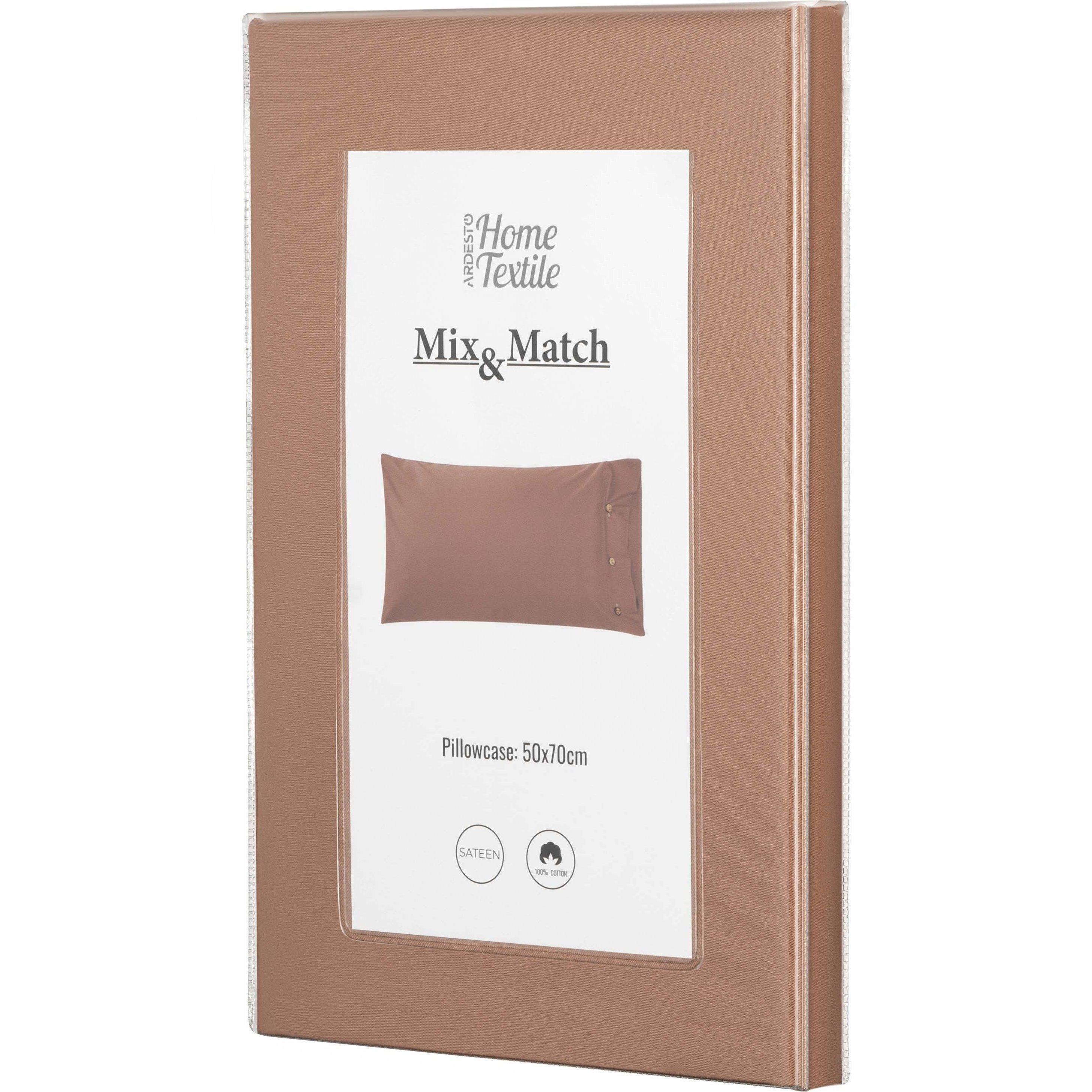 Наволочка ARDESTO Mix&Match, 50х70см, 100% бавовна, сатин, шоколад (ART5070PCH)фото9