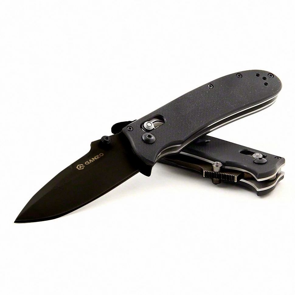 Нож складной Ganzo G704 с черным лезвием фото 6