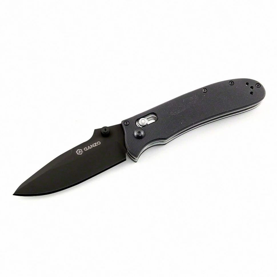 Нож складной Ganzo G704 с черным лезвием фото 2