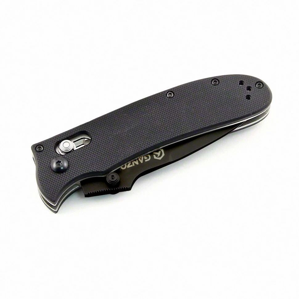 Нож складной Ganzo G704 с черным лезвием фото 4