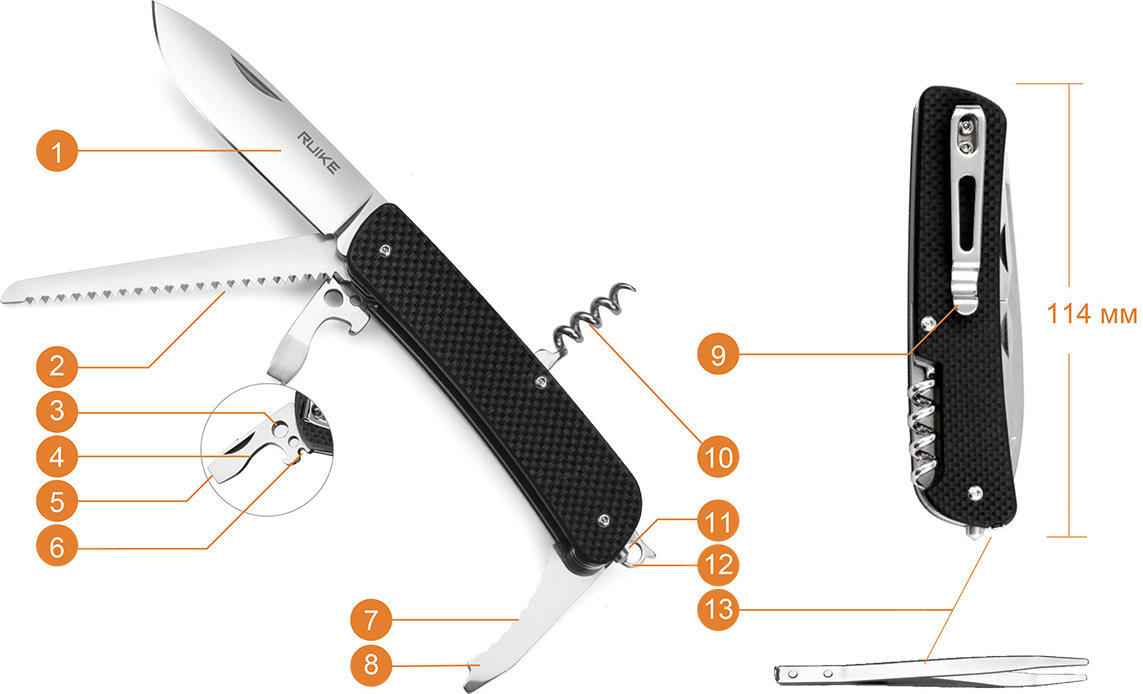 Багатофункціональний ніж Ruike Criterion Collection L32 зеленийфото7