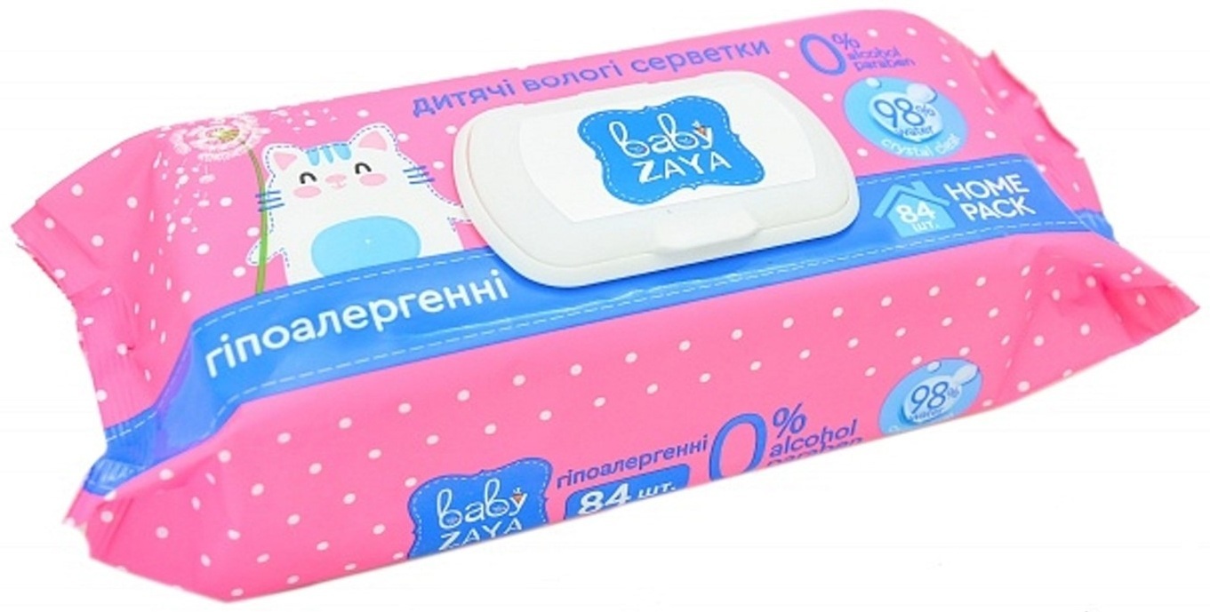 Вологі серветки Baby Zaya Гіпоалергенні 84штфото2