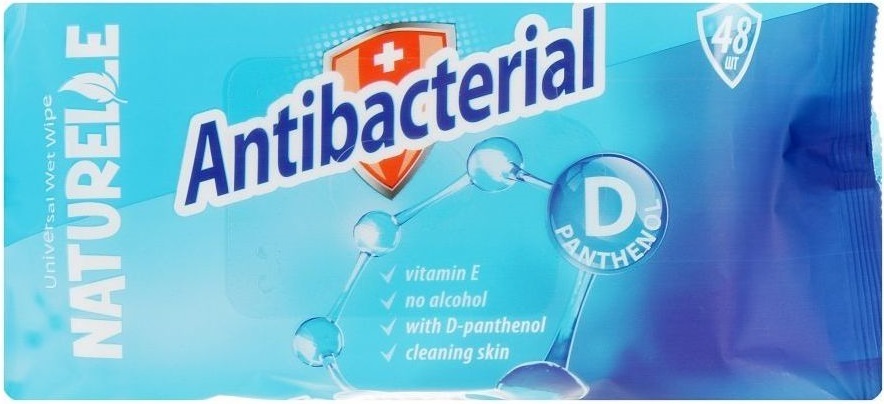 Антибактеріальні вологі серветки Naturelle з Д-пантенолом 48 штфото