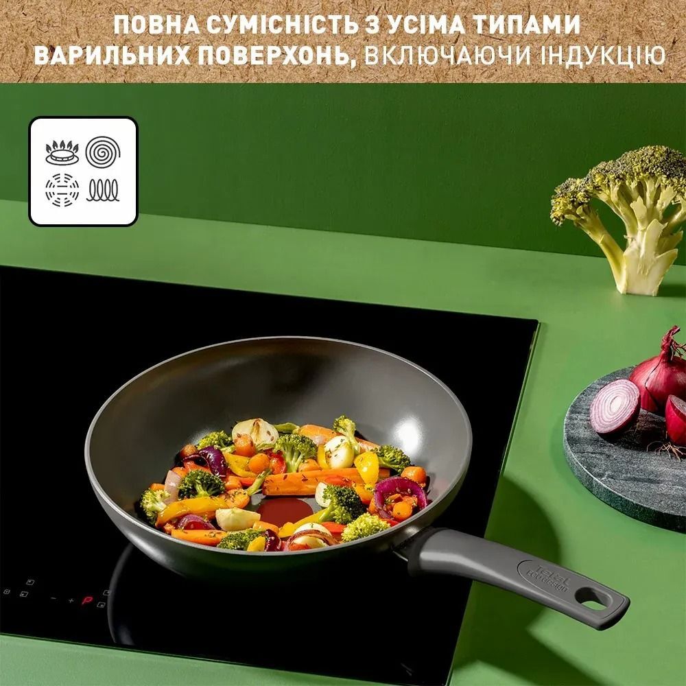 Сковорода ВОК Tefal Renewal, 28см, сірий (C4261943)фото4