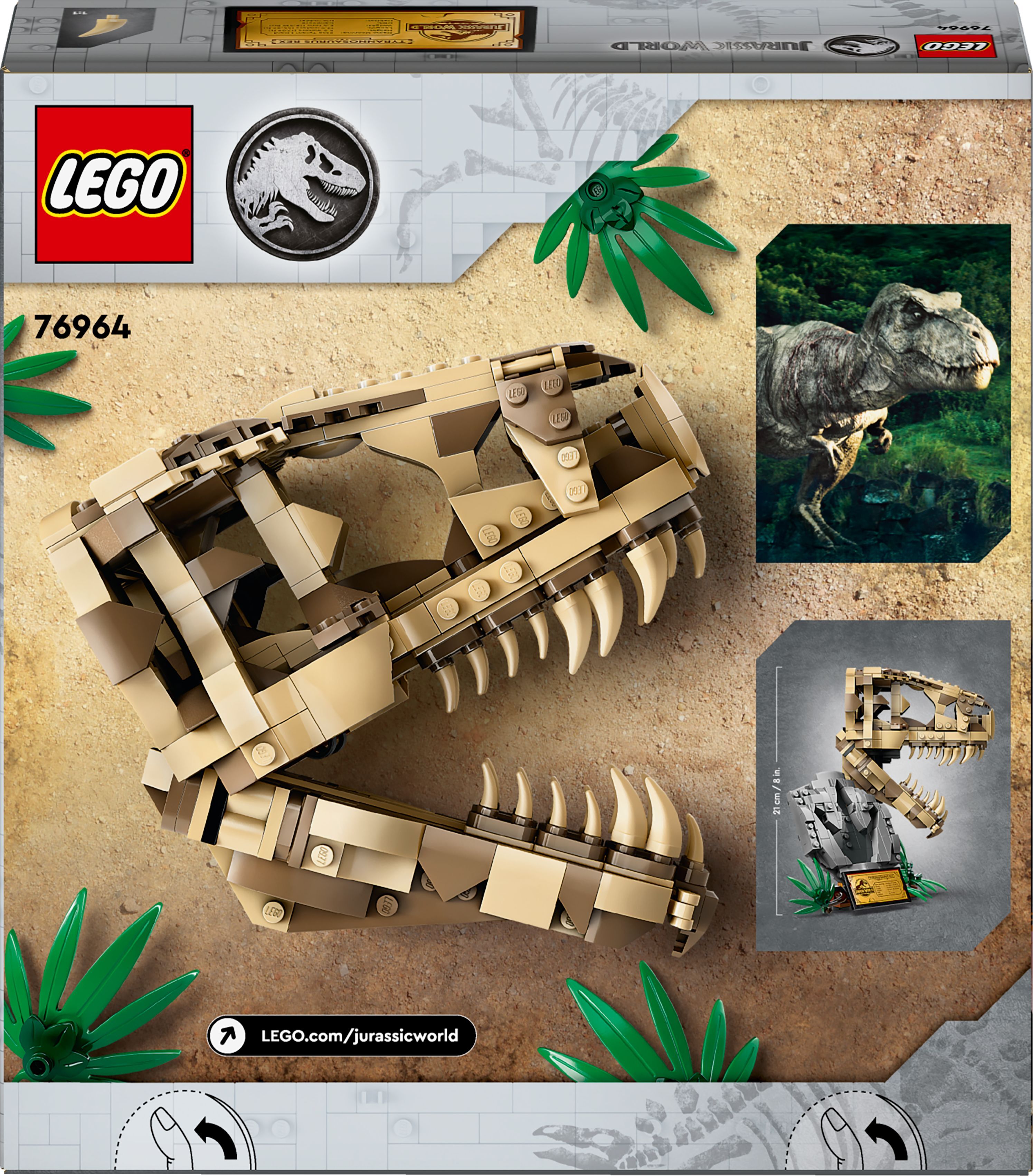 LEGO Jurassic World Окаменелости динозавров: череп тираннозавра 76964 фото 9