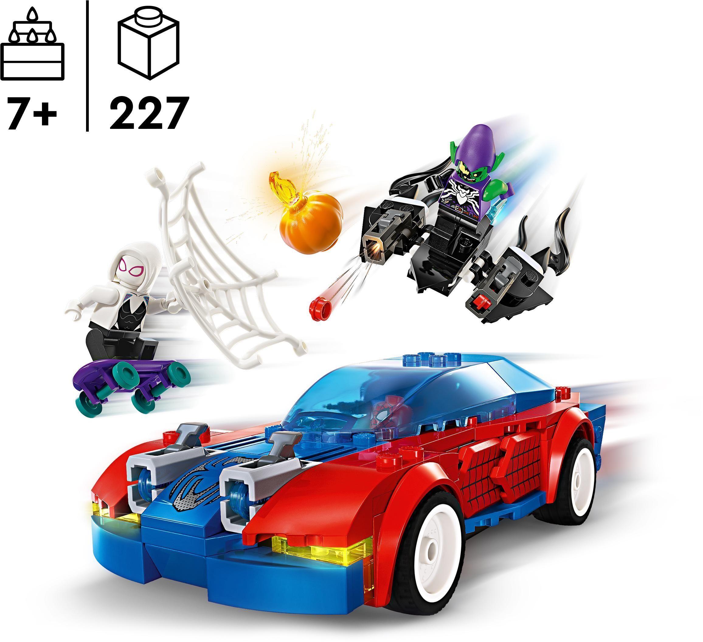 LEGO Marvel Гоночный автомобиль Человека-Паука и Зеленый Гоблин с ядом Венома 76279 фото 2