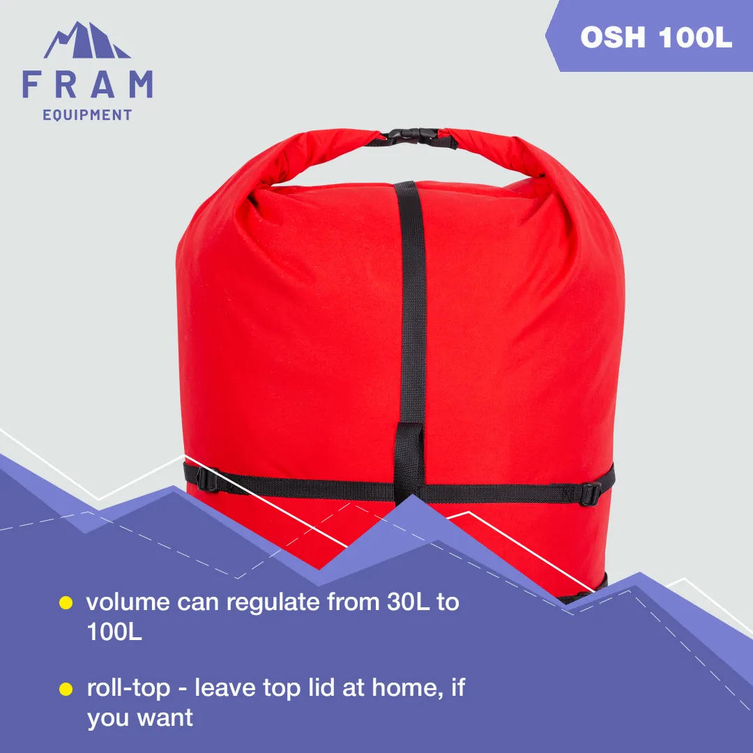 Рюкзак Fram Osh 100L S красный-черный фото 12