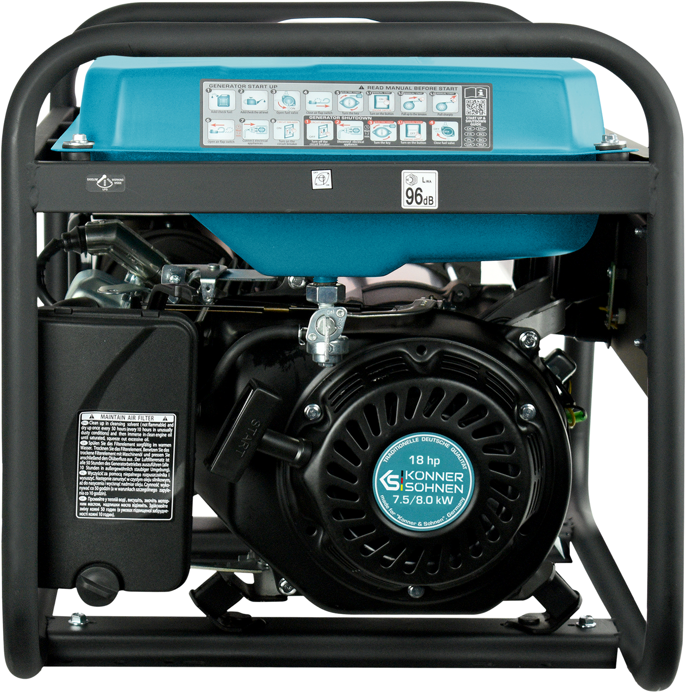 Генератор бензиновый Konner&Sohnen KS 10000E ATS, 230В, 8.0кВт (KS10000EATS) фото 7