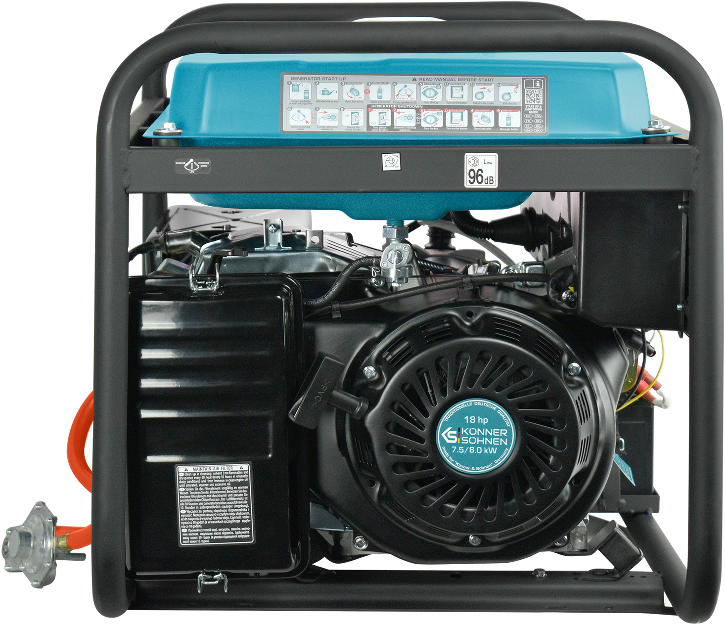 Генератор газово-бензиновий Konner&amp;Sohnen KS 10000E G, 230В, 8.0кВт (KS10000EG)фото